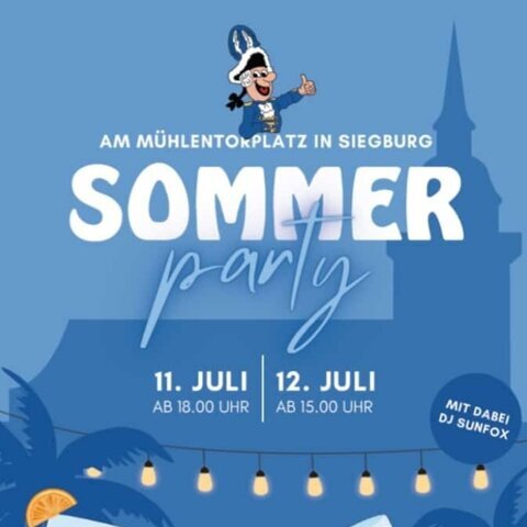 Herzlich willkommen zur Sommerparty der Siegburger Funken Blau-Weiss