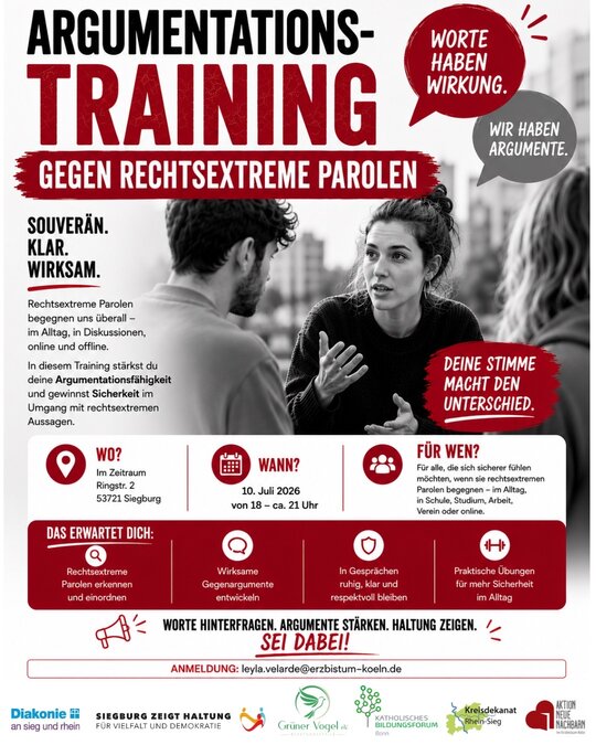 Flyer Argumentationstraining 10.07.2026