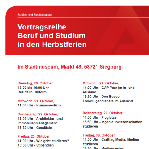 Plakat Vortragsreihe