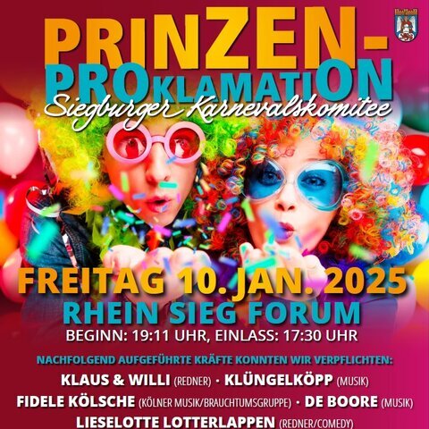 Plakat Prinzenproklamation 2025 klein