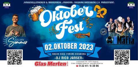 Programm Oktoberfest des JGV Brückberg